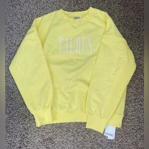 Snidel Women Yellow Sweatshirt  Crewneck Pullover One Size Taurus Cotton New